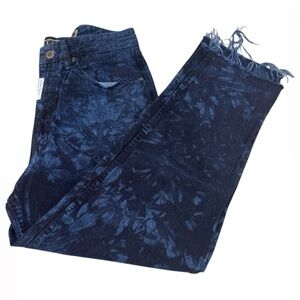 Z. Cavaricci High Rise Blue Jeans with Distressed Hem